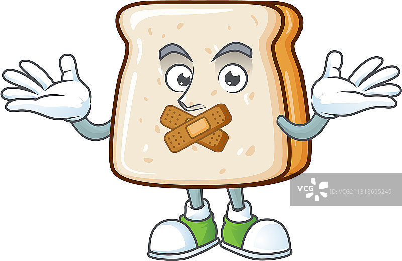 面包切片卡通概念静音手势图片素材