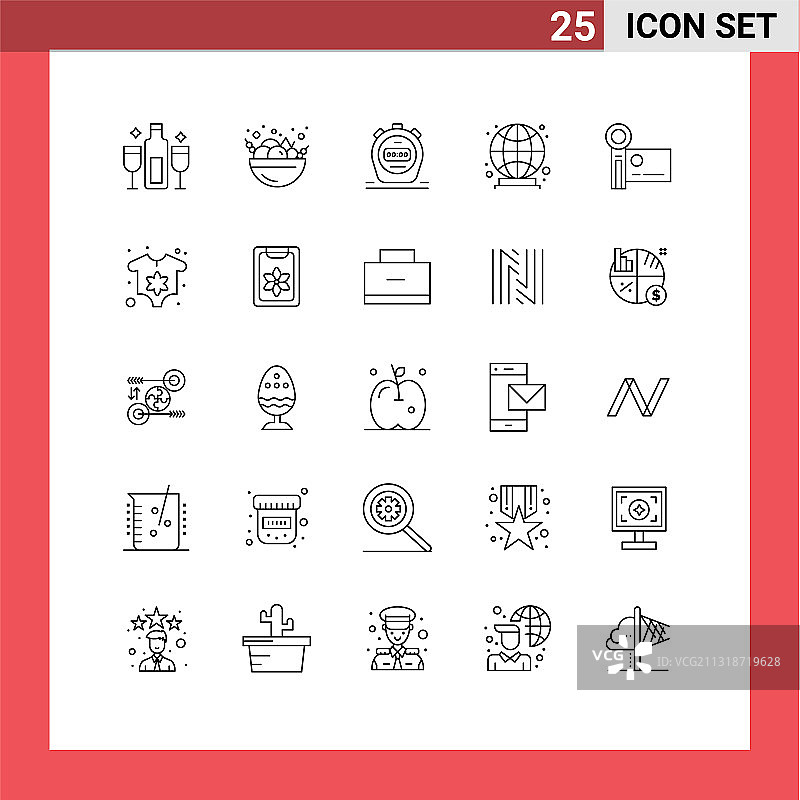 包25现代线条符号和符号的网页图片素材