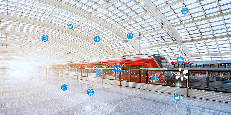 通往城市互联未来的快速列车图片素材