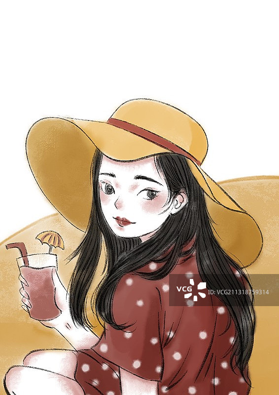 度假女孩图片素材