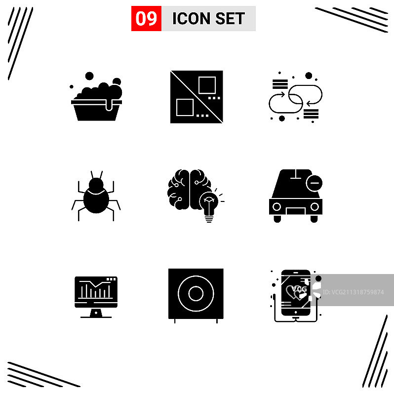 9 ． 坚实的字形概念的网站，移动和图片素材