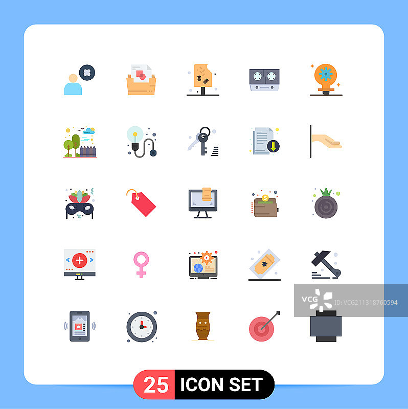 25个商用扁平风格浅色系颜色包图片素材