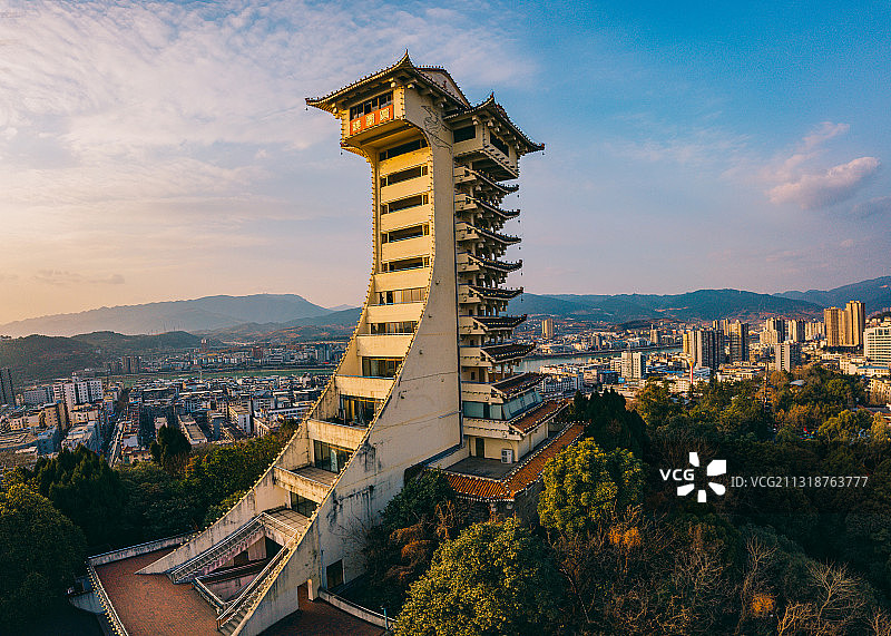 广元地标 凤凰楼图片素材