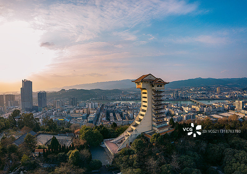 广元地标 凤凰楼图片素材
