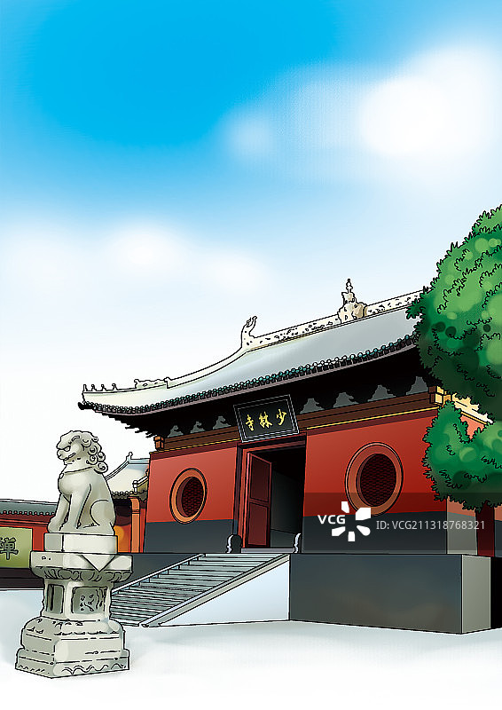 插画：少林寺图片素材