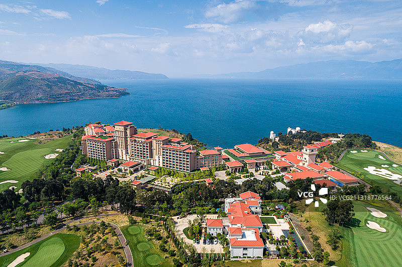 云南省玉溪市澄江市抚仙湖风光图片素材