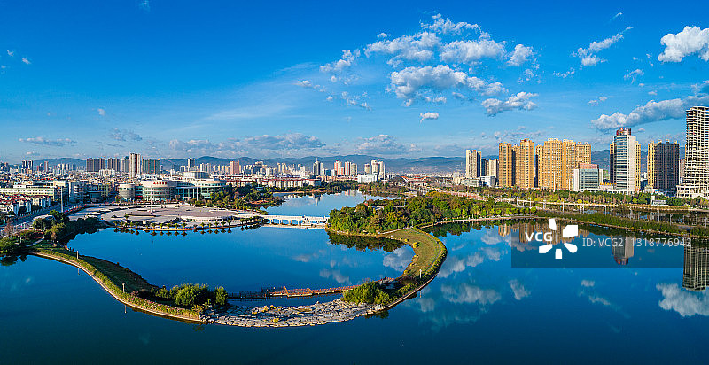 云南省玉溪市城市风光图片素材