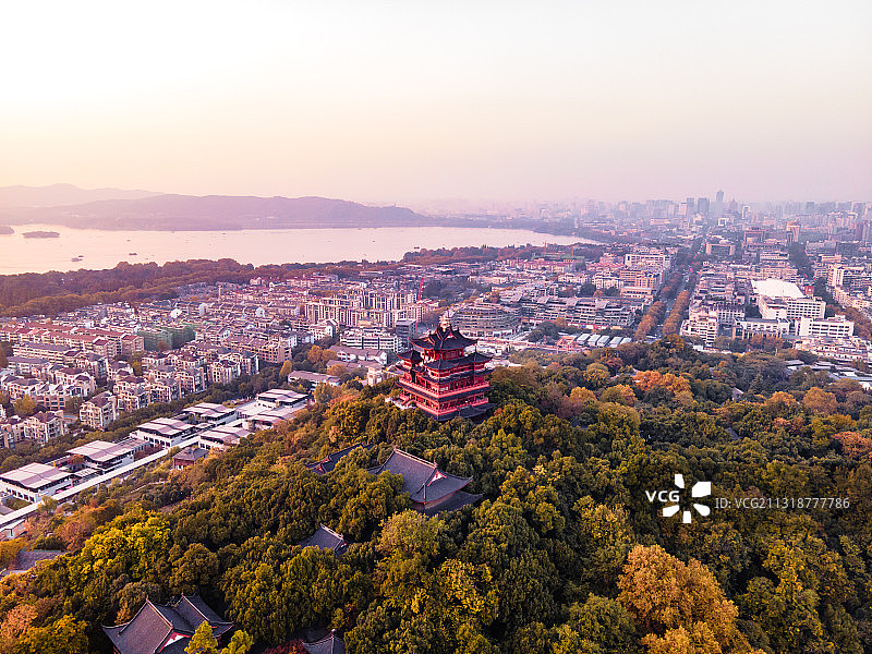 江湖汇观亭 杭州图片素材