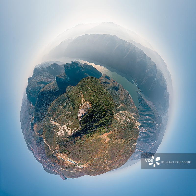 重庆长江巫峡360全景图片素材