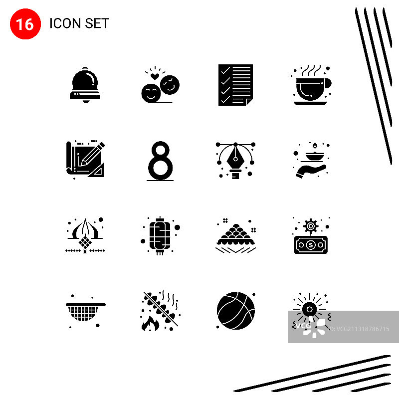 16个适用于网络和移动的通用实体符号图片素材