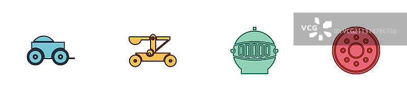 木制四轮投石车图片素材