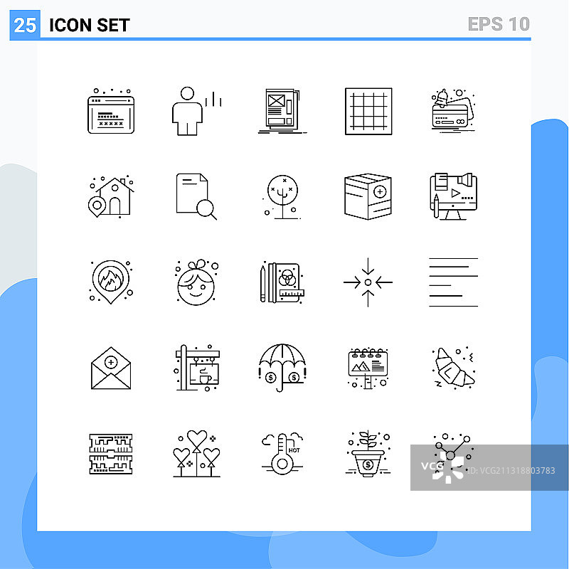 25个绘图网格商用线条包图片素材