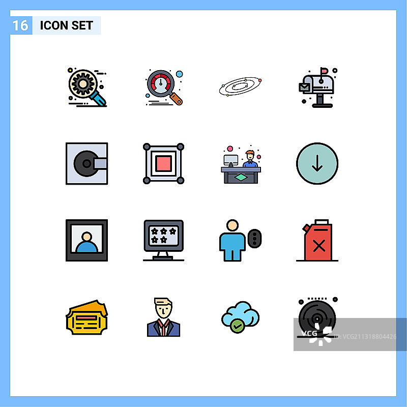 16 .用户界面平色填充线包图片素材