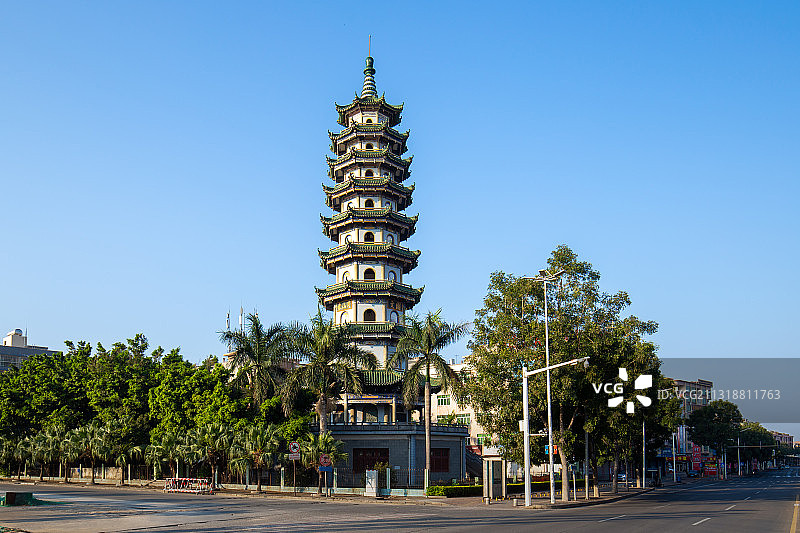 中国东莞常平镇袁山贝宝塔古建筑图片素材