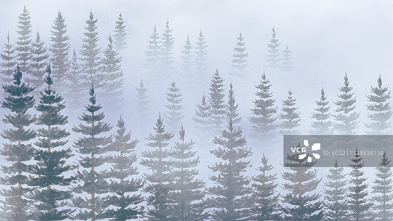 文艺风二十四节气风景霜降 横版质感肌理图片素材