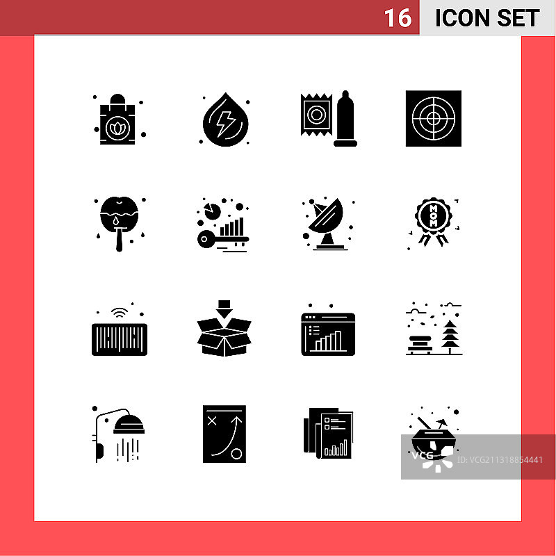 设置16个现代UI图标符号标志图片素材