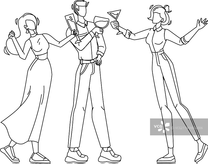 朋友们在派对上饮用酒精饮品图片素材