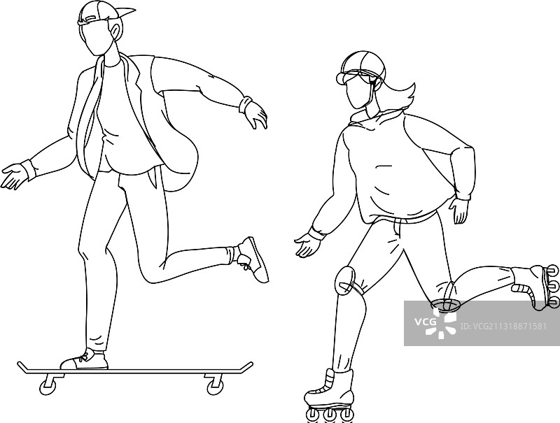 小男孩和小女孩的运动时光图片素材