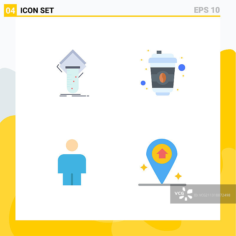 化学主题扁平风格图标（共4个）图片素材