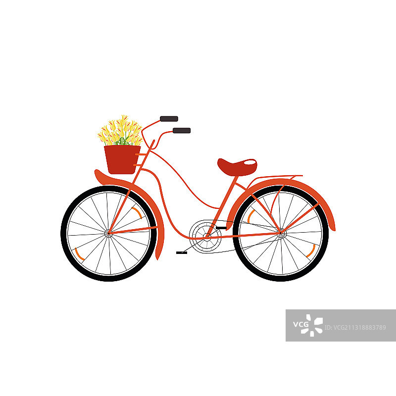 装满鲜花的自行车图片素材