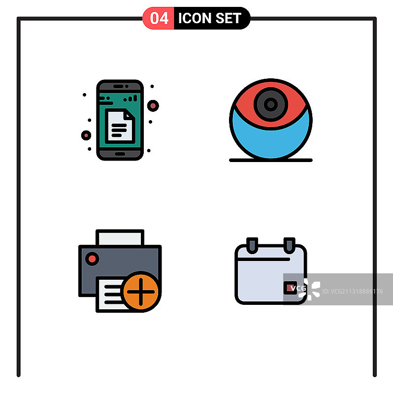 4 .填充线平面颜色的网站概念图片素材