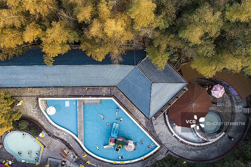 湖北咸宁瑶池温泉航拍图片素材