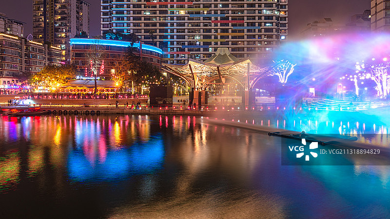 成都夜游锦江图片素材