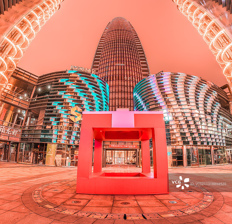 宁波财富中心（玉米楼）夜景图片素材