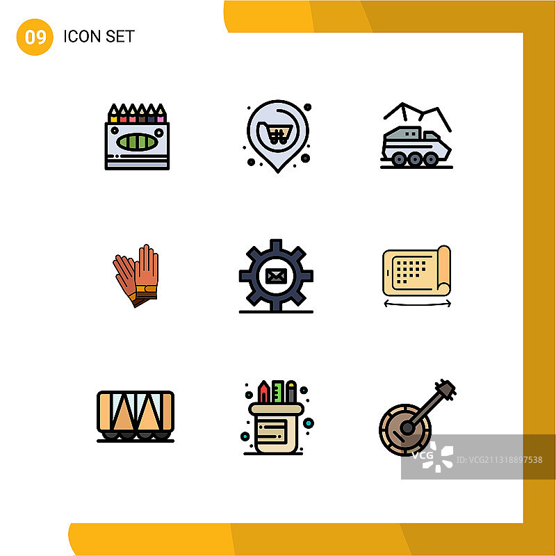 9 .填充线平面颜色的网站概念图片素材