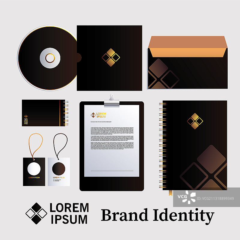经典黑色企业形象VI模板设计图片素材