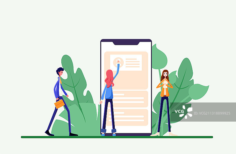 求职季找工作的人参加面试矢量插画图片素材