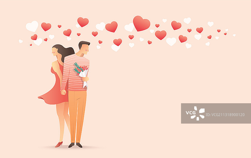 情人节手牵手的男人和女人图片素材