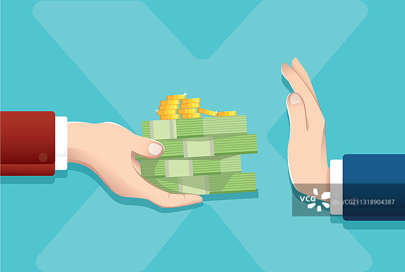 商人拒绝受贿图片素材