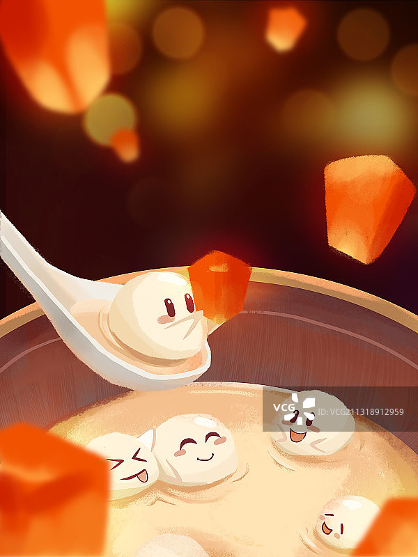 元宵节插画（无字）图片素材