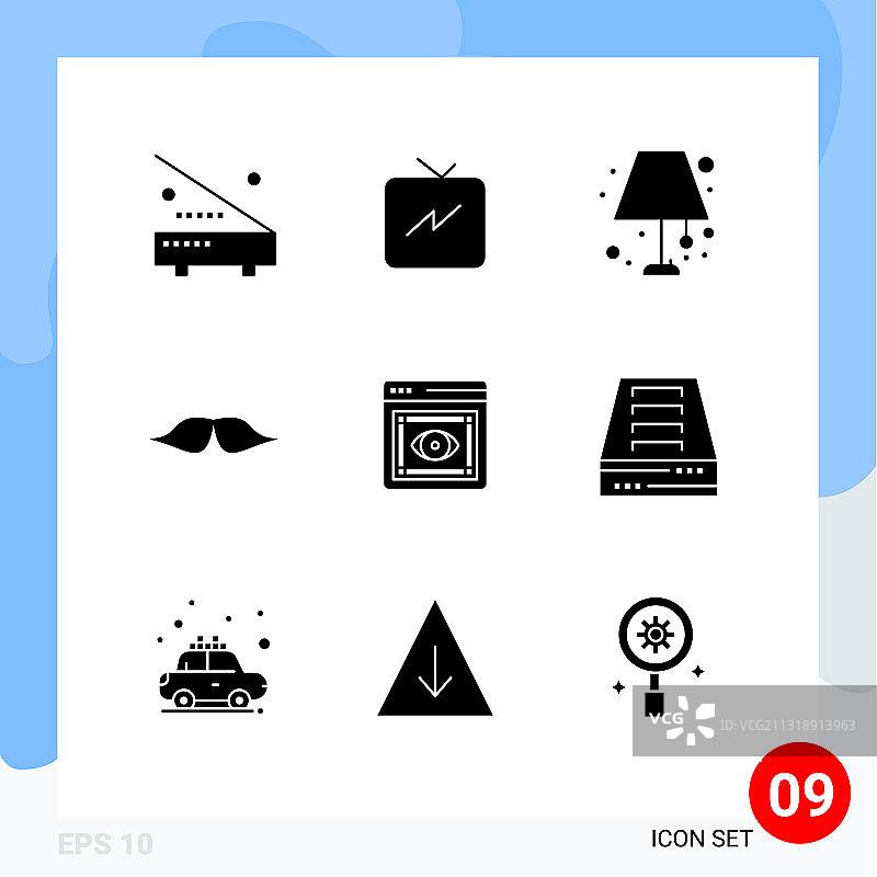 9个创意实体字形眼睛男人地板图片素材