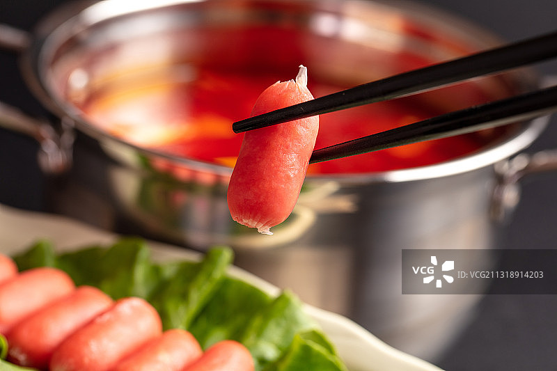 火锅菜亲亲肠小香肠图片素材