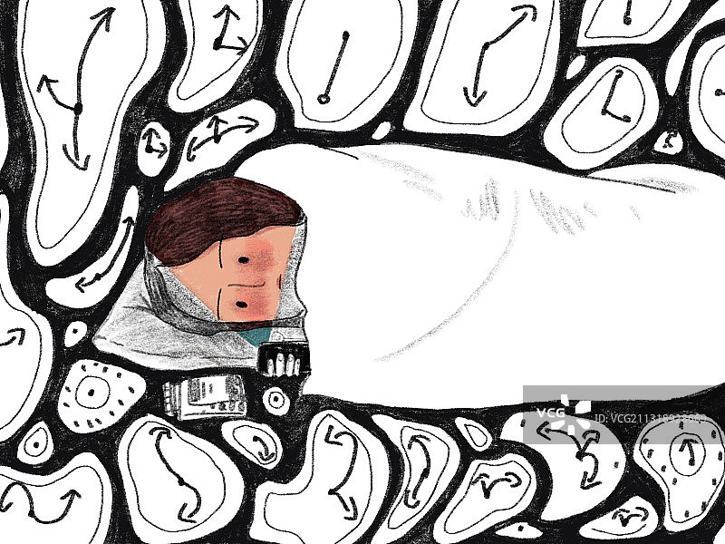 假期失眠焦虑症图片素材