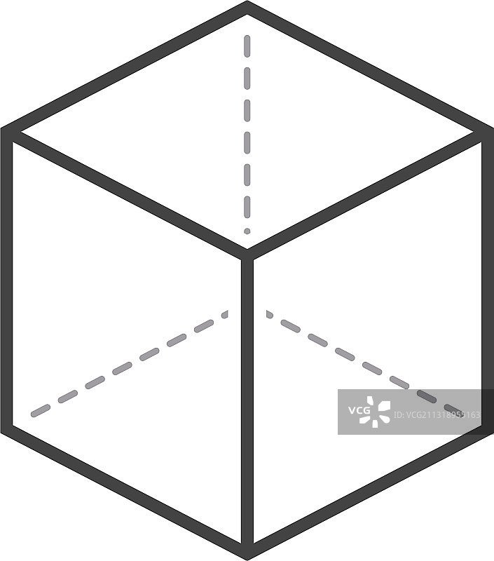 带有投影图标的立方体图片素材