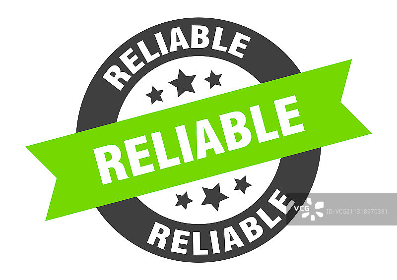 可靠标志圆形缎带贴纸隔离标签图片素材