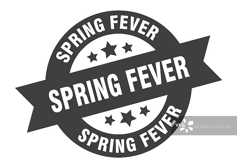 春季狂热圆形丝带标签图片素材