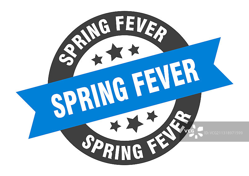 春季狂热圆形丝带标签图片素材