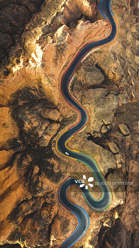 甘肃白银黄河石林，二十二道弯俯视。图片素材