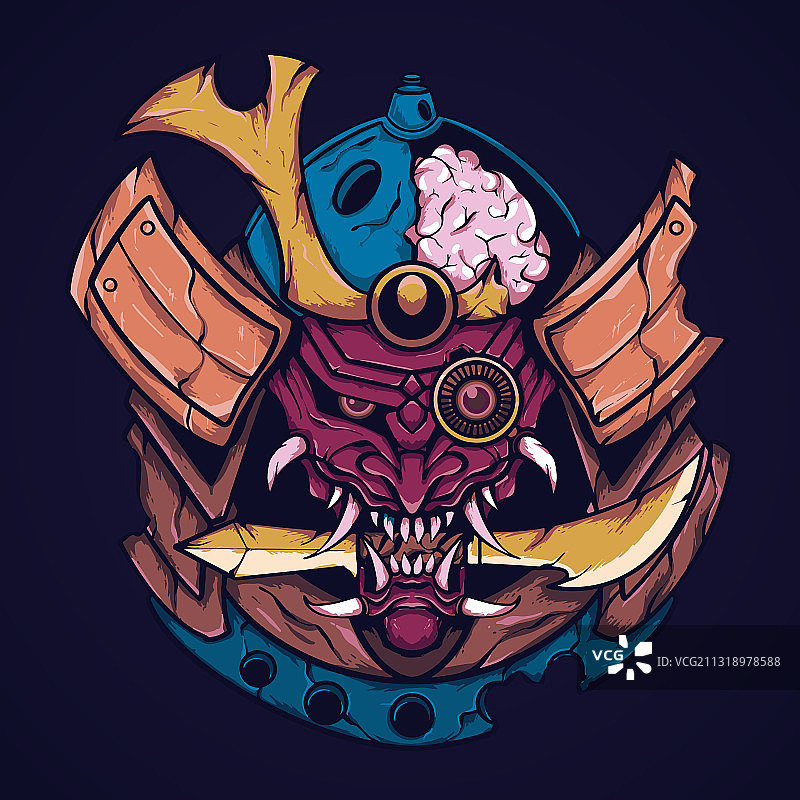 日本武士恶魔艺术图片素材