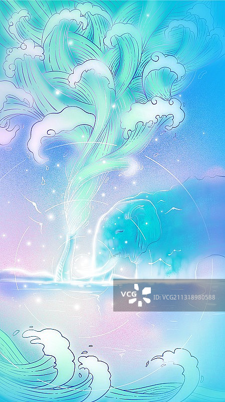 美丽中国｜城市主题插画（广西桂林象鼻山）图片素材