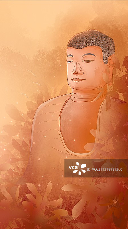 美丽中国｜城市主题插画（四川乐山大佛）图片素材