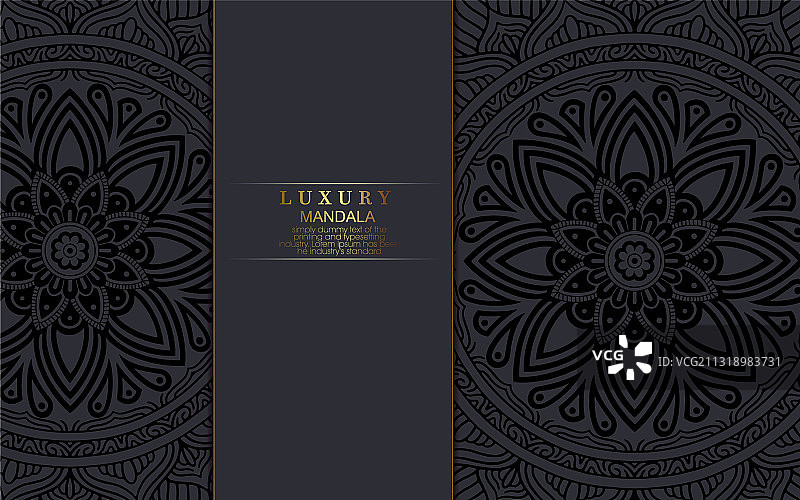 奢华的黄金曼陀罗华丽的背景婚礼图片素材