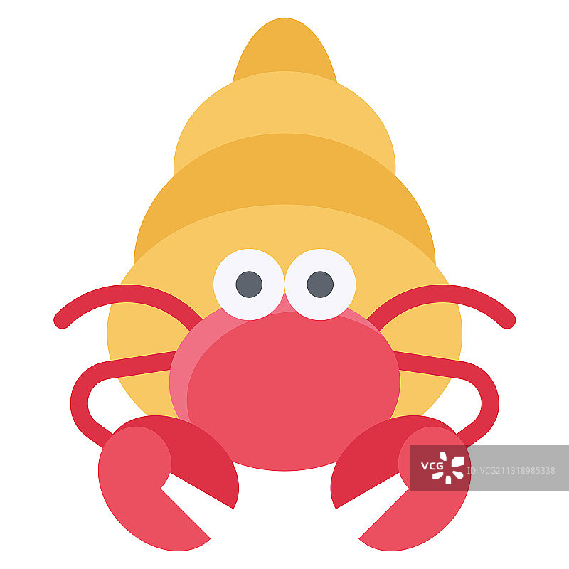 寄居蟹图标，夏季假期相关图片素材