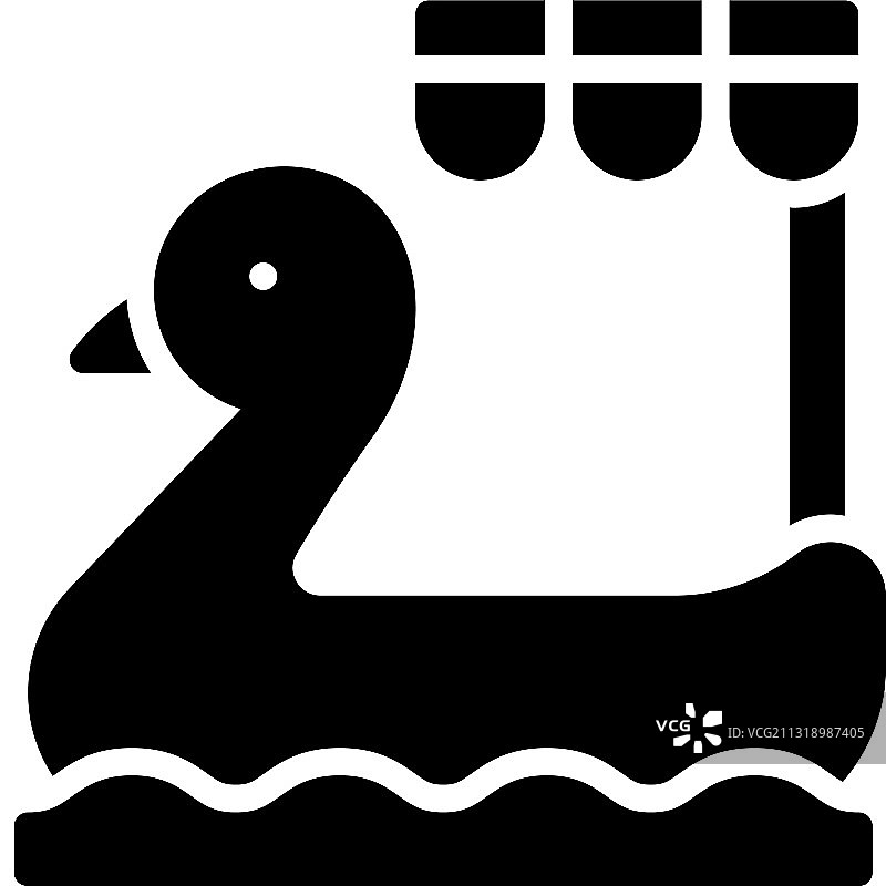 鸭子脚踏船图标，夏季度假图片素材