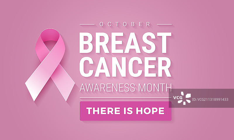 乳腺癌防治宣传月banner –  柔和粉色图片素材