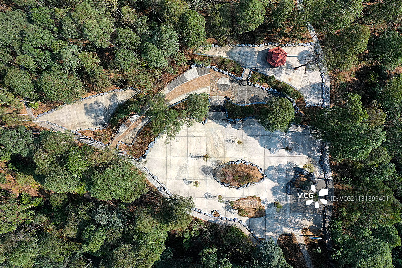 广东省东莞市常平镇旗岭森林公园航拍图片素材